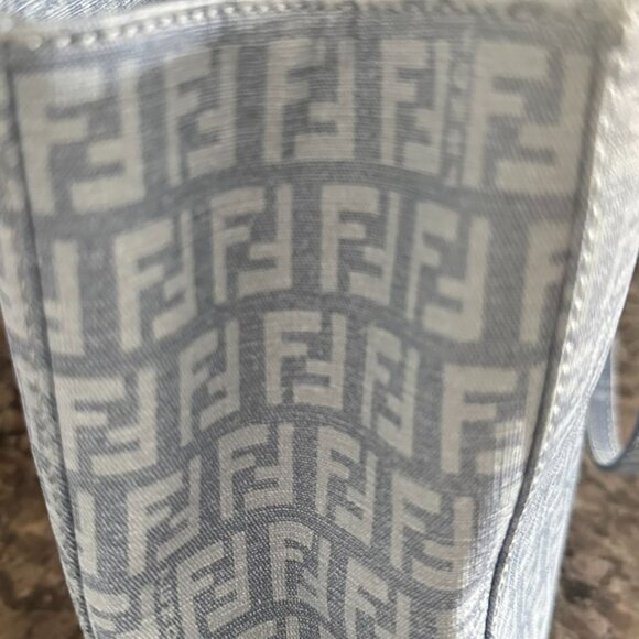 Fendi Baby Blue Zuchinno Coated Canvas Small Tote - Picture 5 of 12